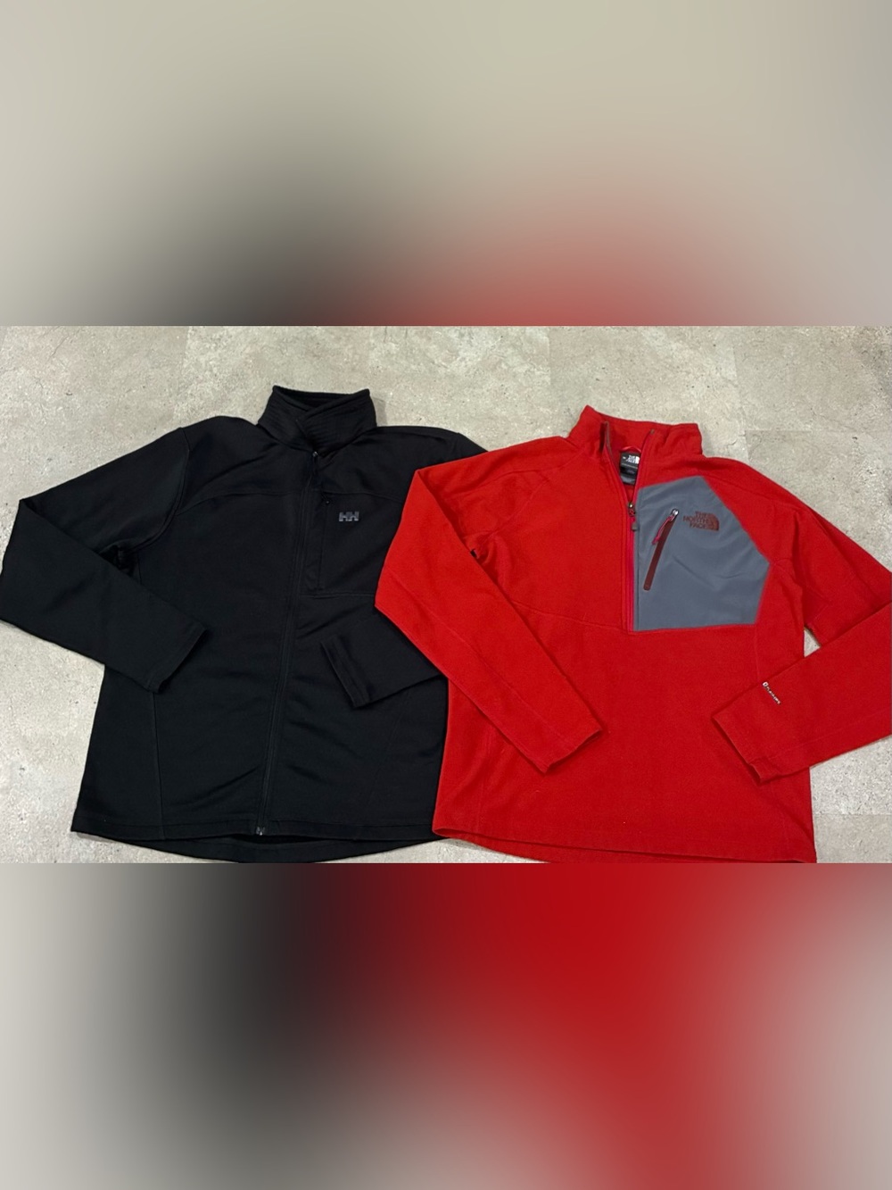 Mens HELLY HANSEN/NORTH FACE Fleece Pullover & Zip Down Sweatshirts, sz Medium
